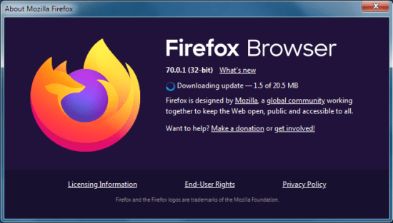 newest firefox update